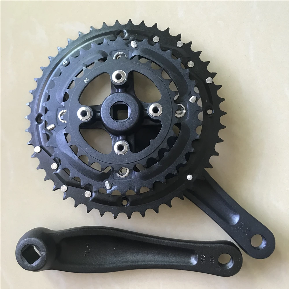 Mountain Bike Crankset 104-64 BCD 46T 36T 26T Chainring Aluminum Alloy Chain Wheel Triple MTB Chainwheel Crank Length 170mm