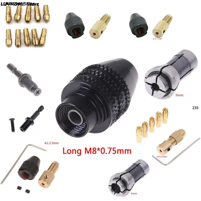 Multi Types Electric Motor Mini Drill Bit Chucks Hex Drill Chuck Adapter Micro Collet Shank Brass For Power Tool Accessories