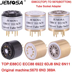 1PC ECC88 6922 6DJ8 6N11 E88CC rury (u góry) do 5670 396A 6N3 rury (na dole) DIY wzmacniacz Audio rura próżniowa konwersji Adapter gniazda