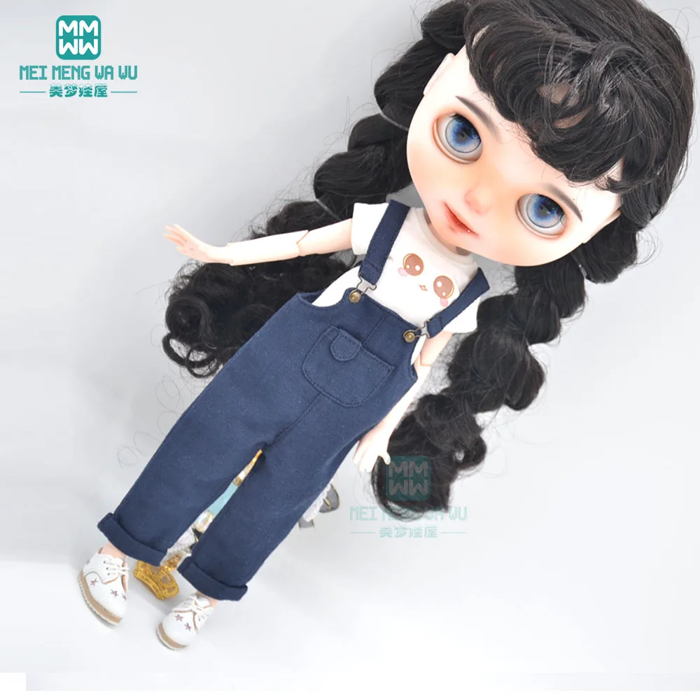 28cm Blyth Doll Clothes Plaid shirts, jeans, skirts, suspender pants for Blyth Azone OB23 OB24 Doll accessories