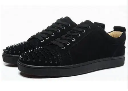 Qianruiti Casual Shoes Men Rivet Studs High Top Sneakers Rubber Sole Flats Low Top Sneakers Spiked Shoes Runway Casual Sneakers