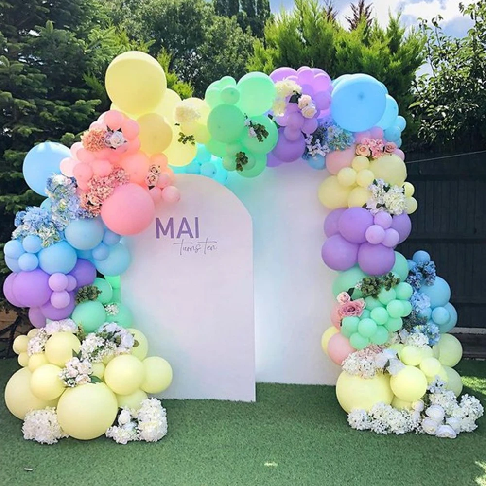 

184Pcs Pastel Macaron Color Balloon Garland Mix Rainbow Matte Latex Balloons Arch Baby Shower Birthday Party Wedding Decorations