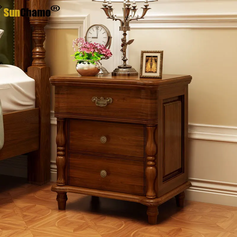 Simple American country bedside table bedroom furniture storage cabinet environmental protection large apartment cabinet