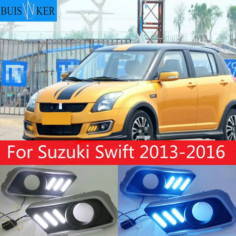 

1Pair DRL For Suzuki Swift 2013-2016 Car LED Driving Daytime Running Lights White car styling fog lamp cover