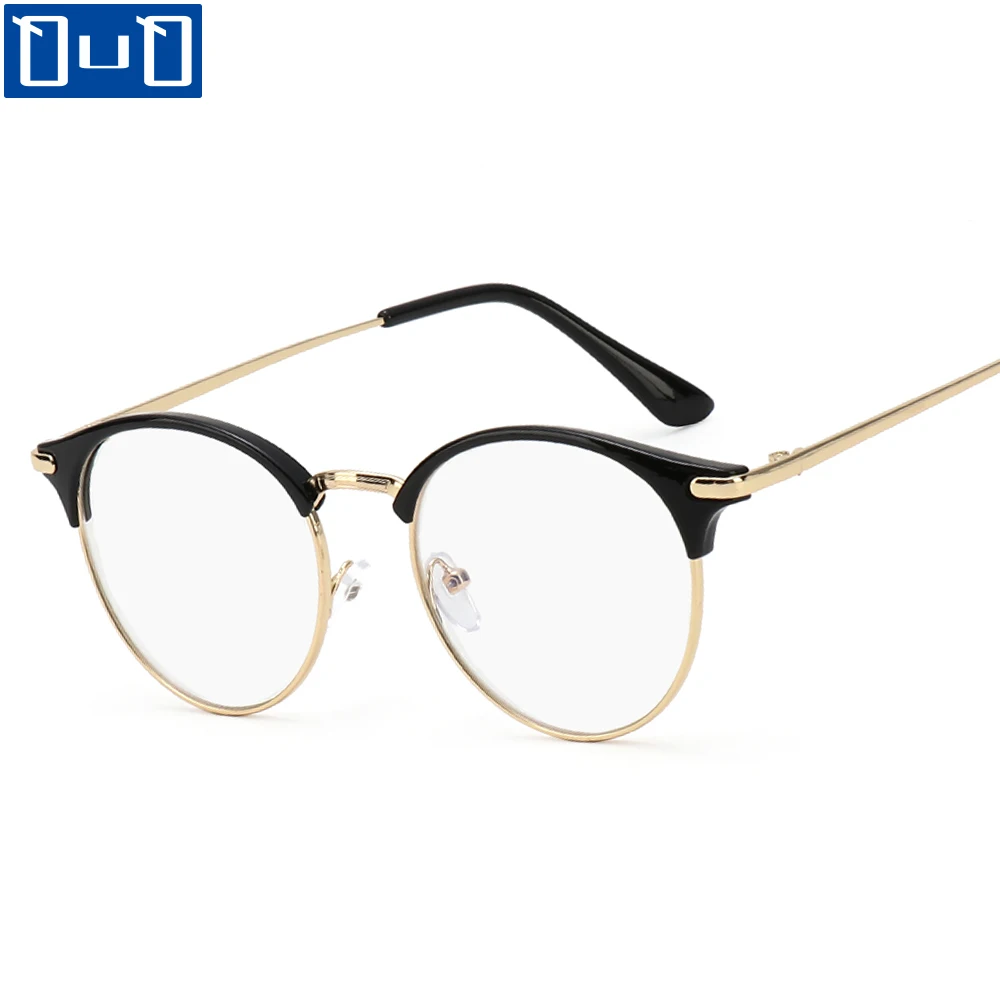 Qutzzmnd Klassieke Anti-Blauw Licht Brilmontuur Mode Ronde Metalen Monturen Computer Bril Eyewear