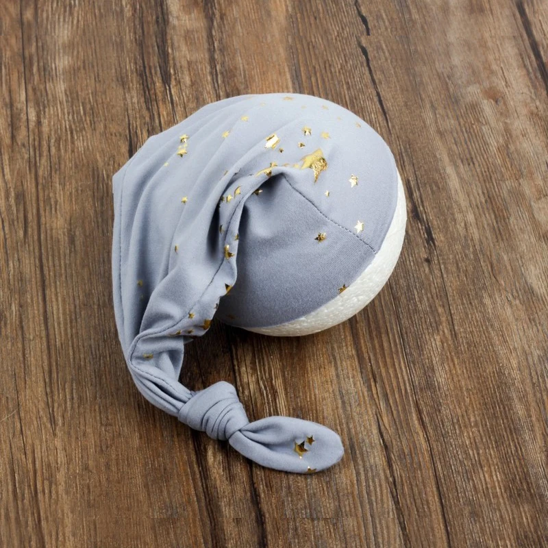 Newborn Baby Photo Hat Bonnet Gold Stars Infant Boys Girls Photo Shoot Cap Beanie Sequined Star Bebe Hats Photo Props