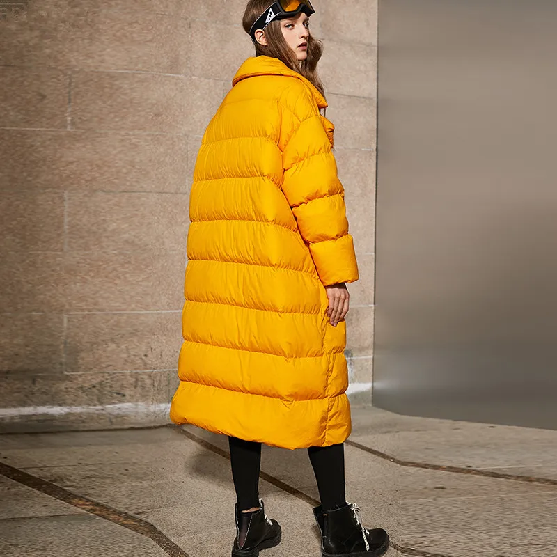 Winter 7XL fashion oversize 90% White Duck down coat female X-Long Down Warm Jacket double breasted thick warm Parkas F193