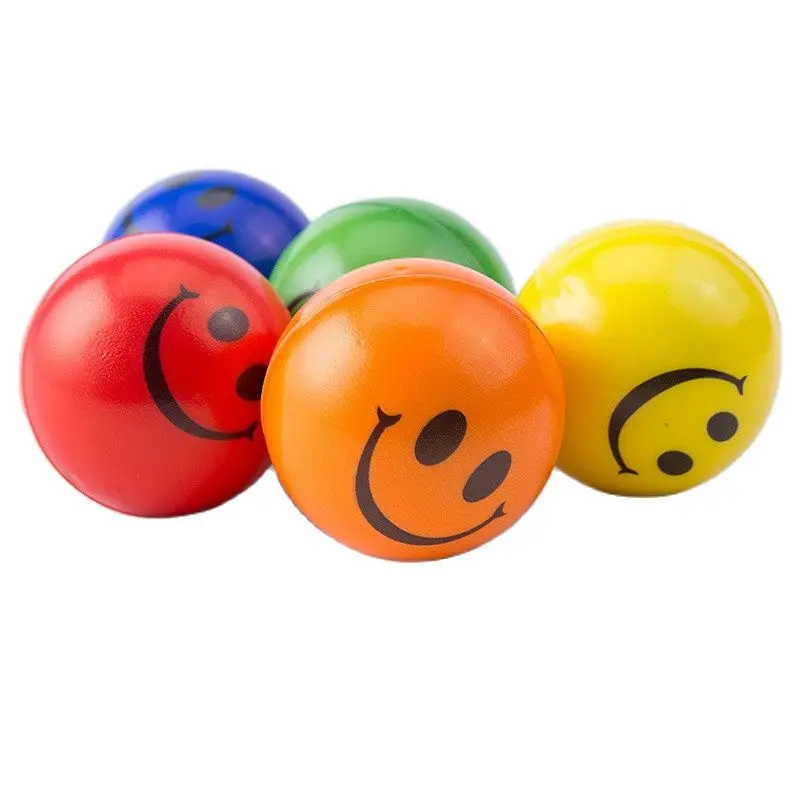 Anti-stress-Ball Gesicht Squeeze Stress Emotionale Übung Stress Pu Schaum Bälle Lustige Spielzeug für Kinder 6 stücke 6,3 cm Orange, rot, Gelb