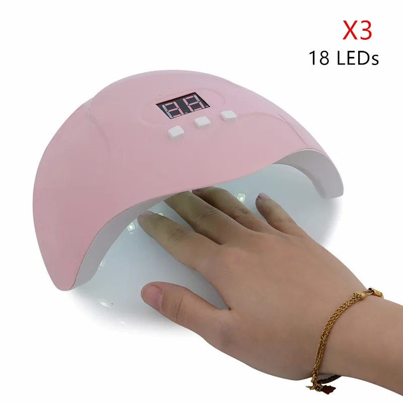 Hot Nail Dryer UV Gel Polish Nail Lamp For Drying Curing Nails Varnish Manicure Machine with 18pcs Lamp Beads UV LED Lamp