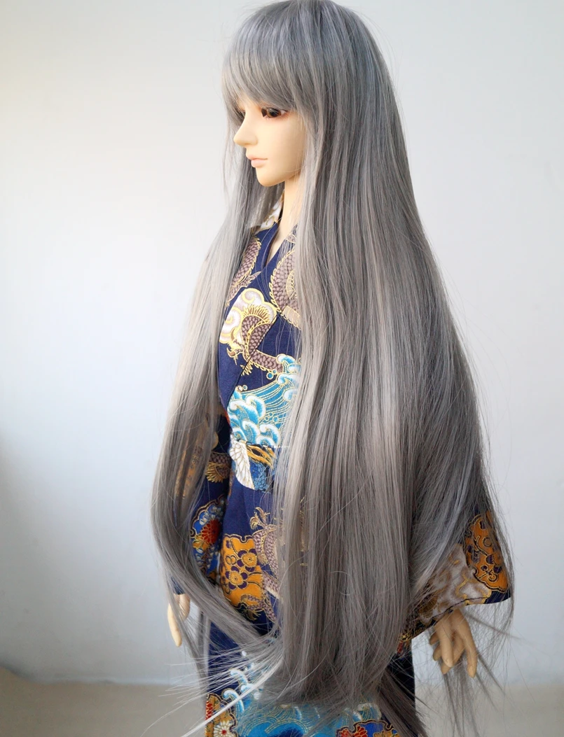 Grey BJD 1/3 Long Wig For 24