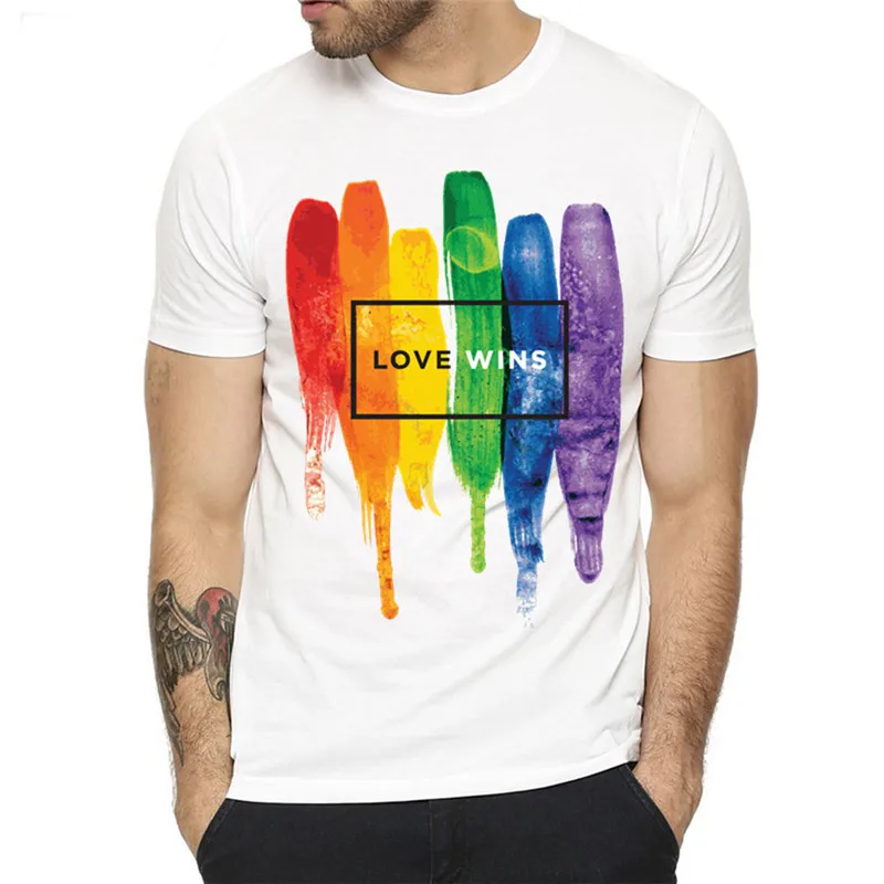 

Lgbt tshirts men Gay Lesbian Love pride Rainbow shirt Men Summer top Same Love Same Rights print graphic tees tumblr clothes