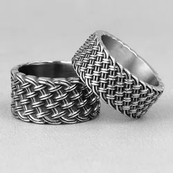 Love Interweaving Weave Stainless Steel Mens Rings Punk Simple Retro for Male Boyfriend Biker Jewelry Creativity Gift Wholesale