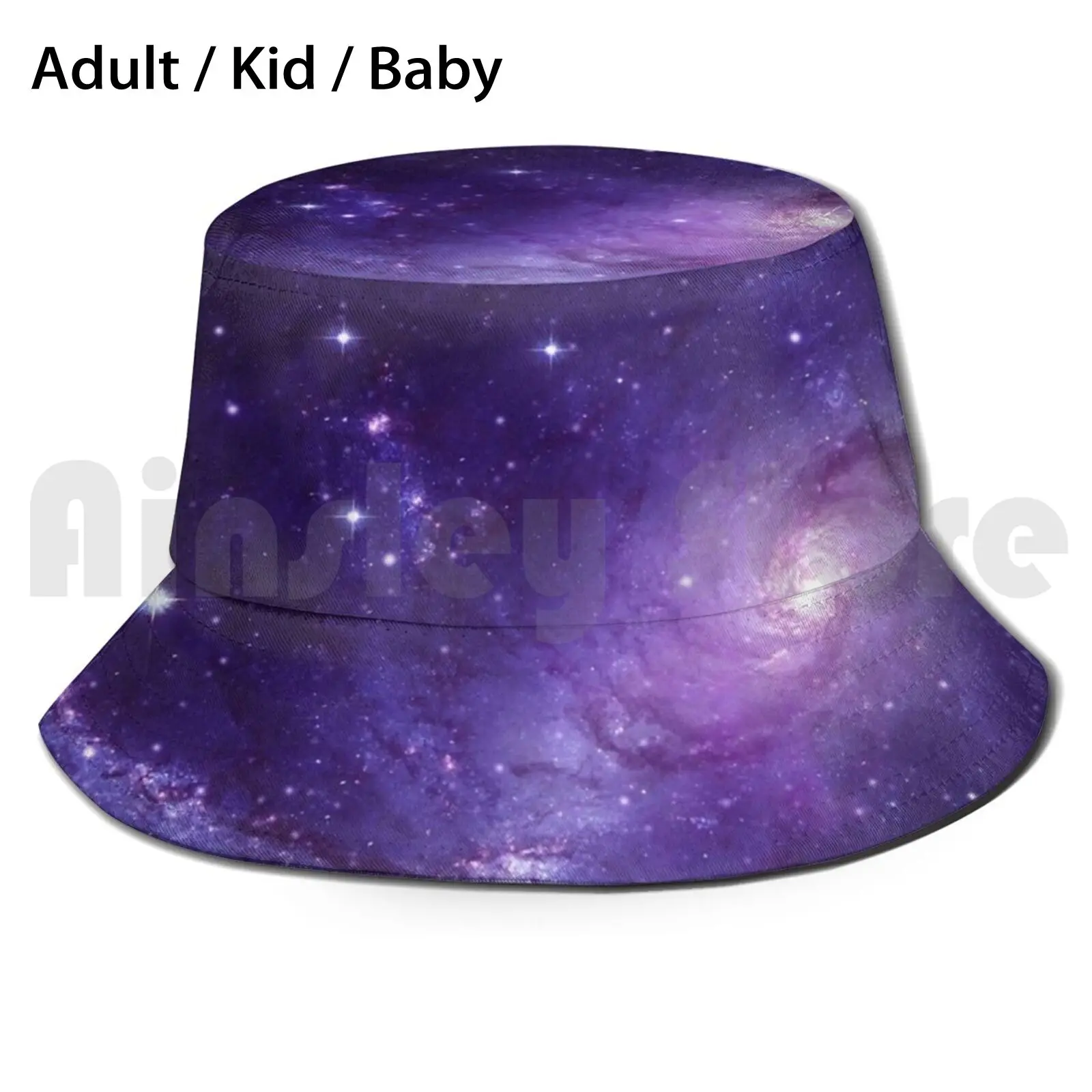 Purple Universe Sun Hat Foldable UV Protection Galaxy Universe Blue Black Purple Violet Stars Light Moon Planet