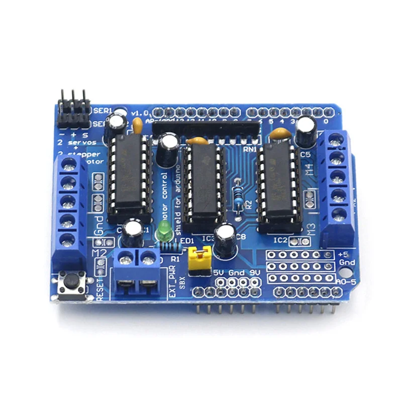 L293D Motor Controller โล่มอเตอร์ไดรฟ์บอร์ดขยายสำหรับ Arduino มอเตอร์ไดรฟ์ขยายบอร์ดควบคุมมอเตอร์ Shield