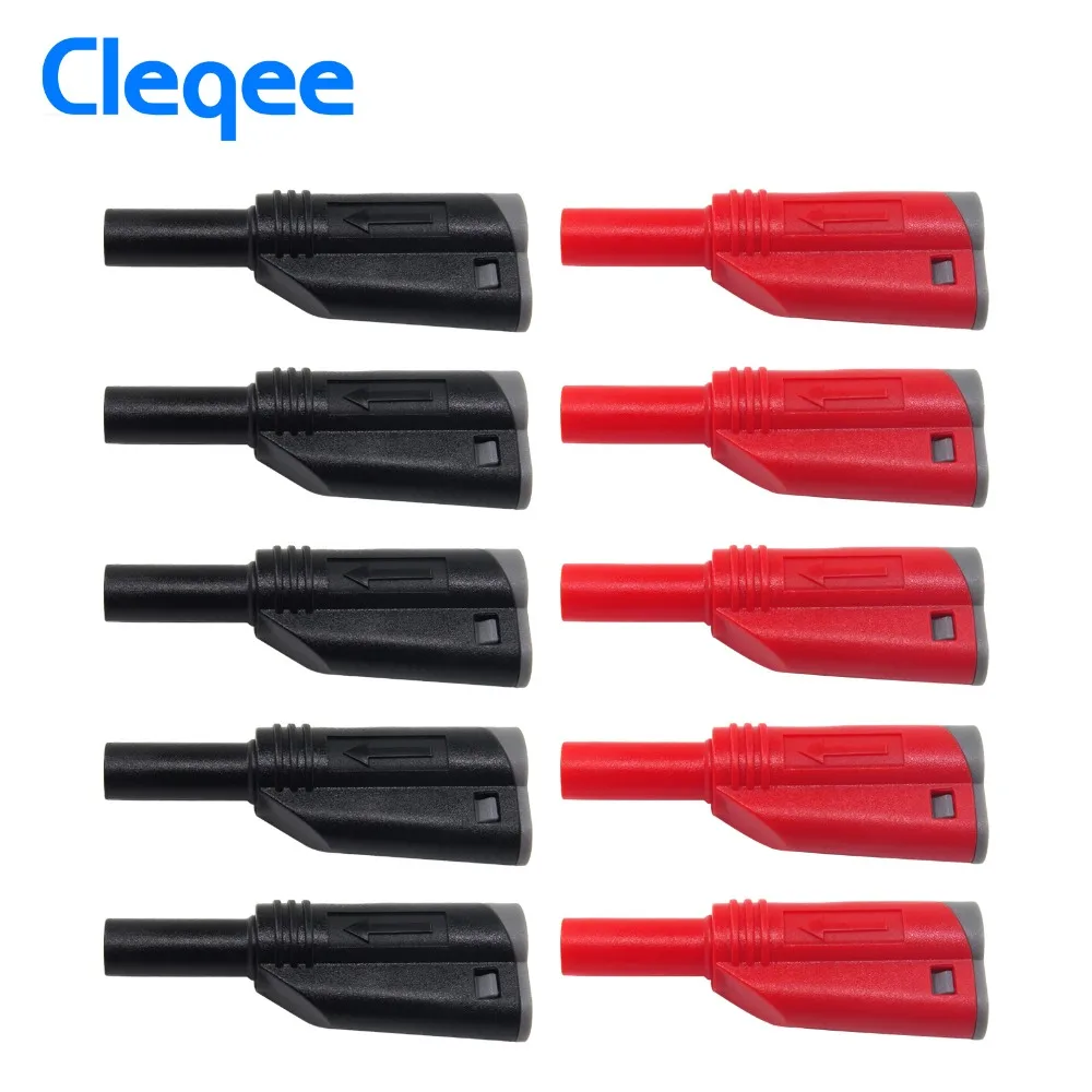 Cleqee P3005 Stackable Safe 4mm Banana Plug Solder/Assembly High Quality Welding-free Connector for Multimeter