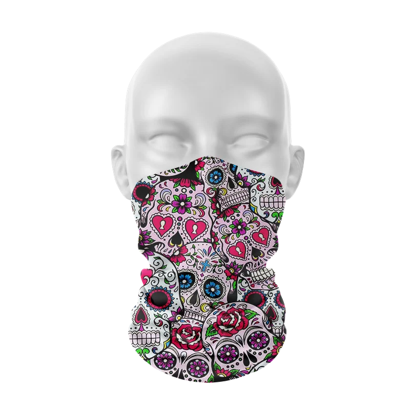 New Women\'s Ring Scarf Microfiber Seamless Tubular Hijab Scarf Headband Creative Animal Skin Skull Pattern Sports Dust Headdress