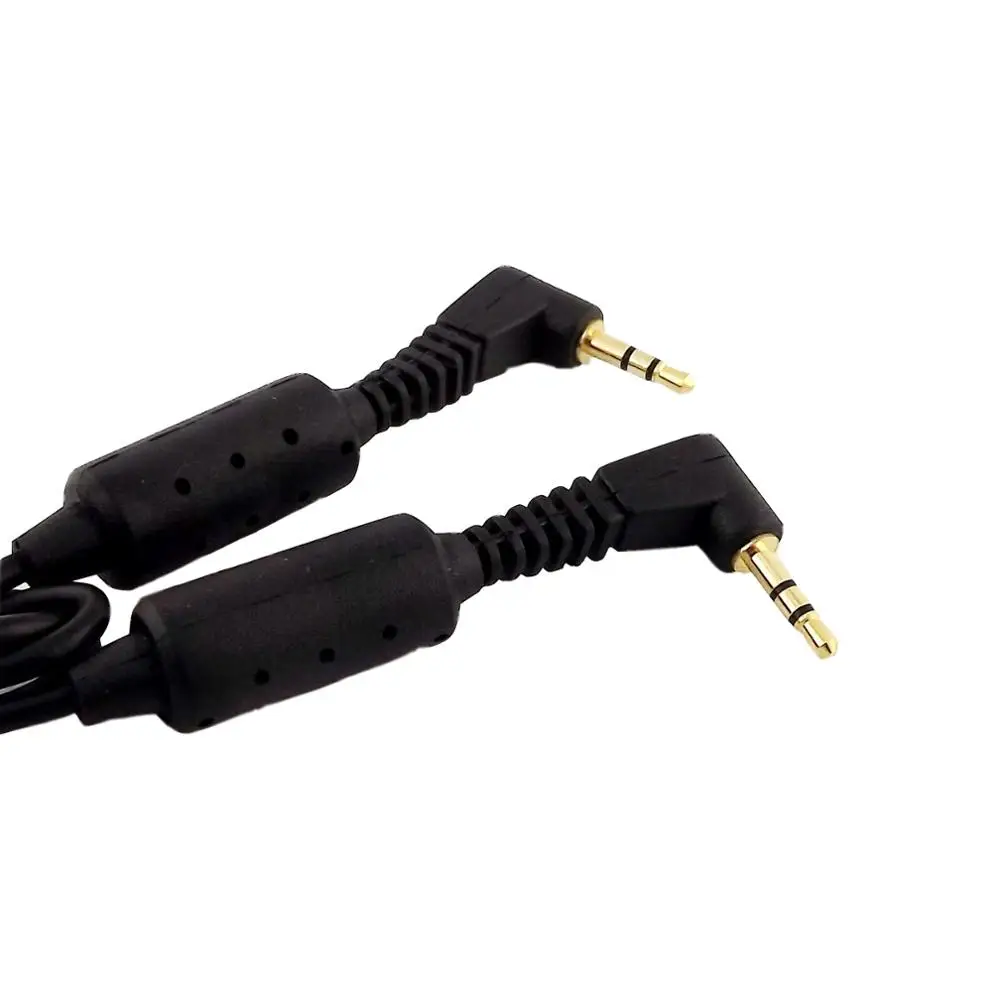 1x 60cm Gold Plated Connector 2.5mm 3 Pole Male to Male Plug Right Angle Stereo Headphone AUX Audio Extension Cable