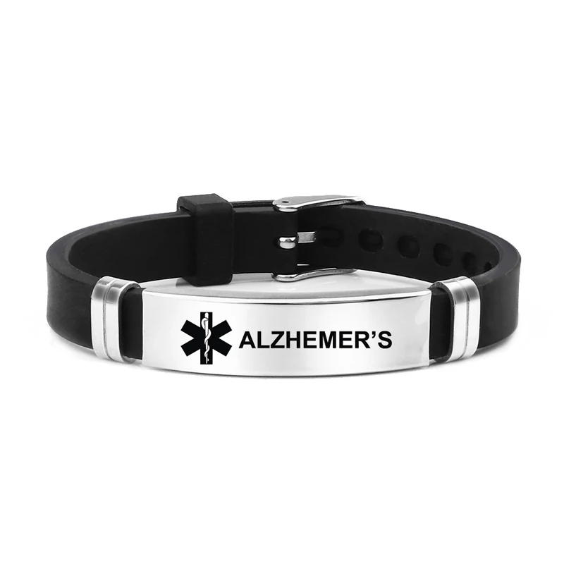 Medische waarschuwing ID-armband Lasergegraveerd Type 1 Type 2 Diabetes Verstelbare polsband voor heren Dames EHBO-nood