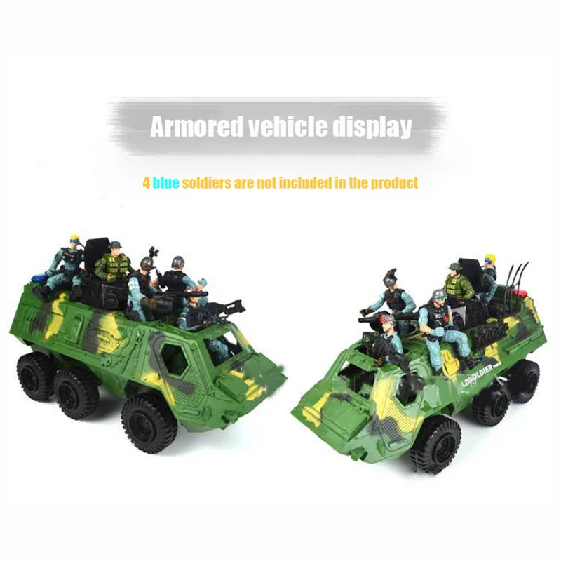 1:18 Scale Soldier Military Armored Troop Carrier Model Special Forces For 3.75'' Action Figure Vehicle Scene Display Boy Toys