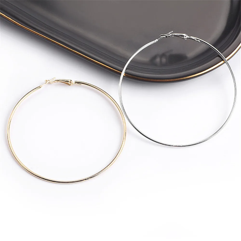 3pair/set Punk Hoop Earrings Set Big Circle Earrings Jewelry For Women Girls Steampunk Ear Clip Fashion Ear Ring Accessories New