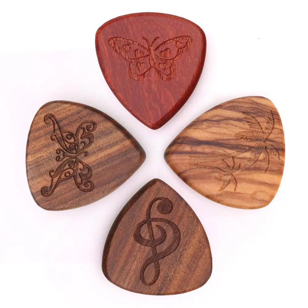 1PCS Solid Wood Picks Plectrum Guitars Picks High-end Picks Fingerpicks Musical Instrument Guitar Accessories 26x30mm