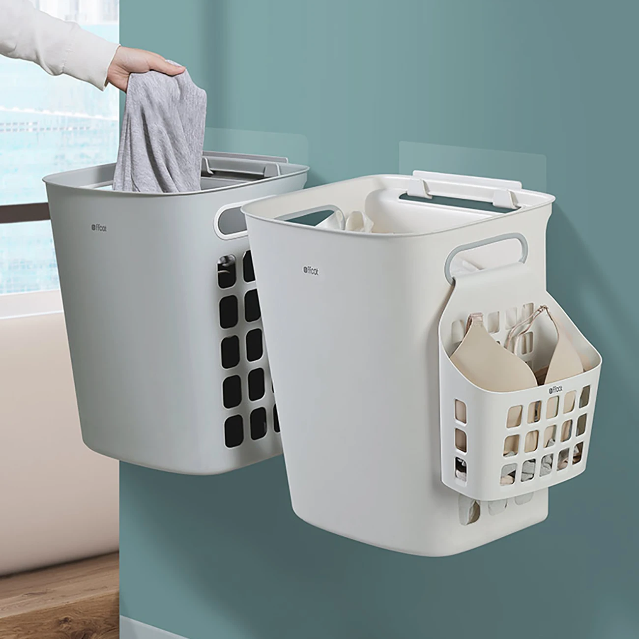 Wall-Mounted Laundry Basket Clothes Storage Basket Household Clothing Storage Box Bin