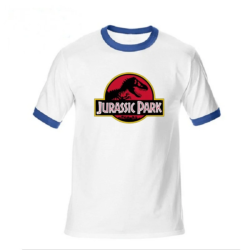 men tops JURASSIC PARK T-shirts gyms Workout mens Tshirt beach surfing t shirt Dinosaur World Graphic youth hipster topshirts