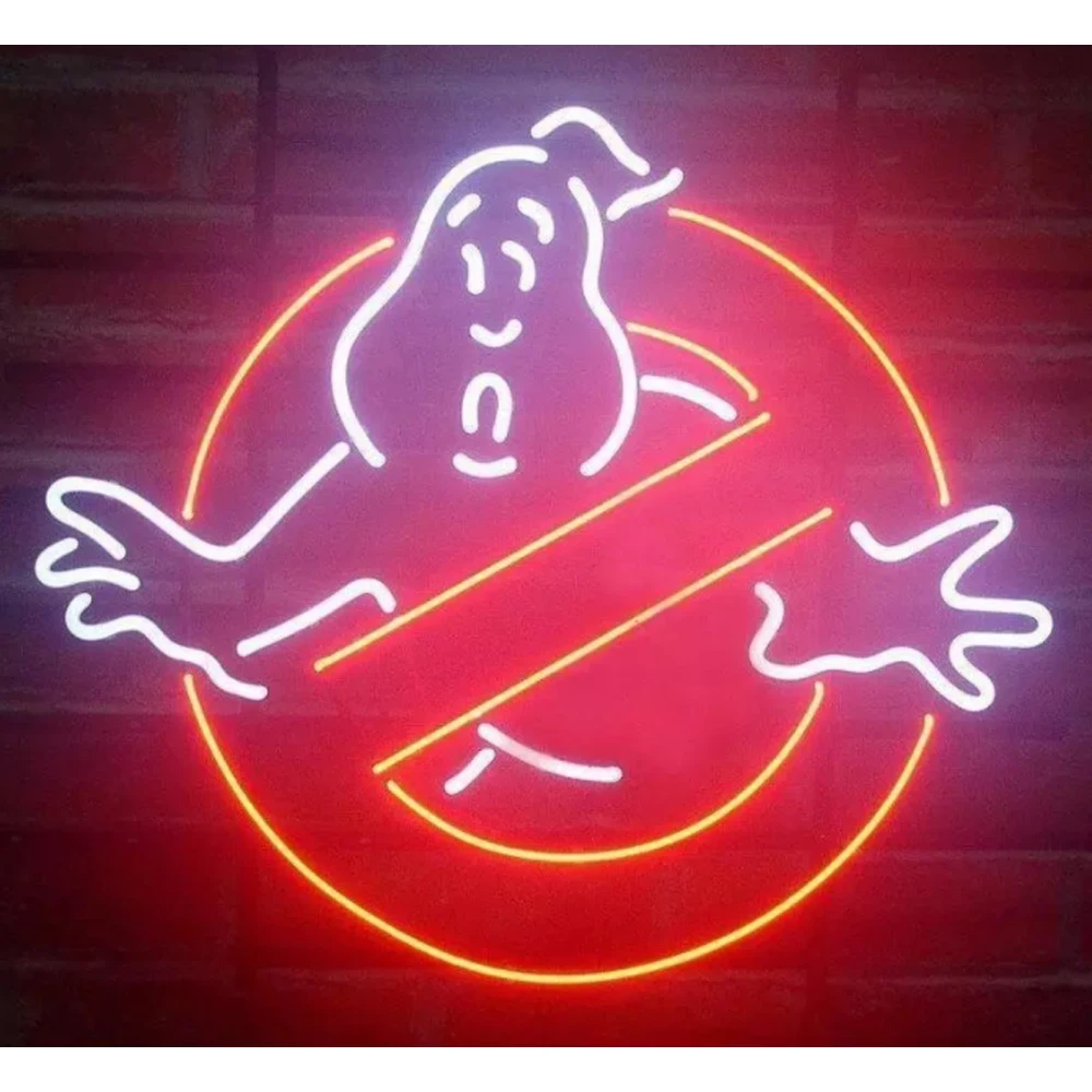 カスタム手作りネオンライトサイン、本物のガラス管、ゴーストバスター、ビール、バー、ガレージ、美的部屋の装飾、ディスプレイギフト、17 