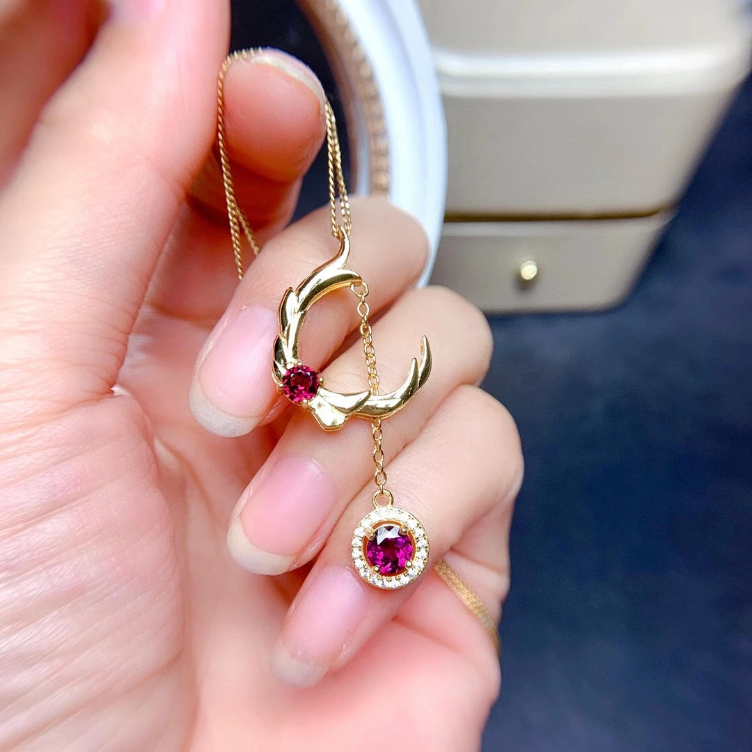 

Новые Подвеска В Форме Натурального граната, колье для женщин, серьги-гвоздики с кристаллами Swarovski из натурального камня подарок настоящее серебро 925, на день рождения, подарок