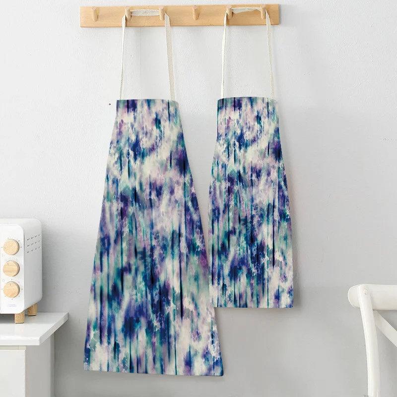 

Blue Abstract Parent-child Aprons Space Stripe Ink Print Sleeveless Aprons for Men Women Home Cleaning Tools Pinafore Grembiule