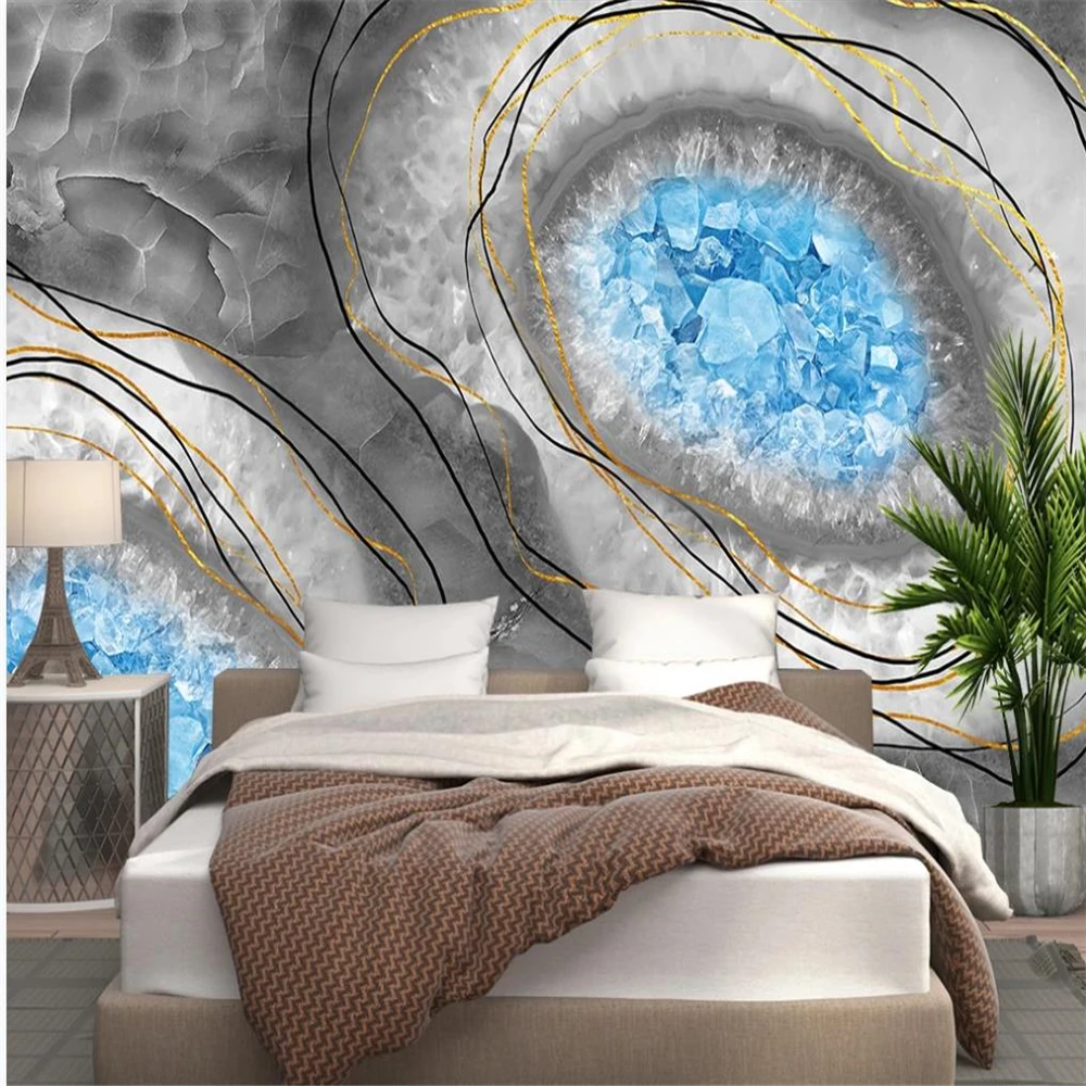 Custom wallpapers 3d murals wallpaper for living room Modern light luxury marble wallpapers pattern TV background wall