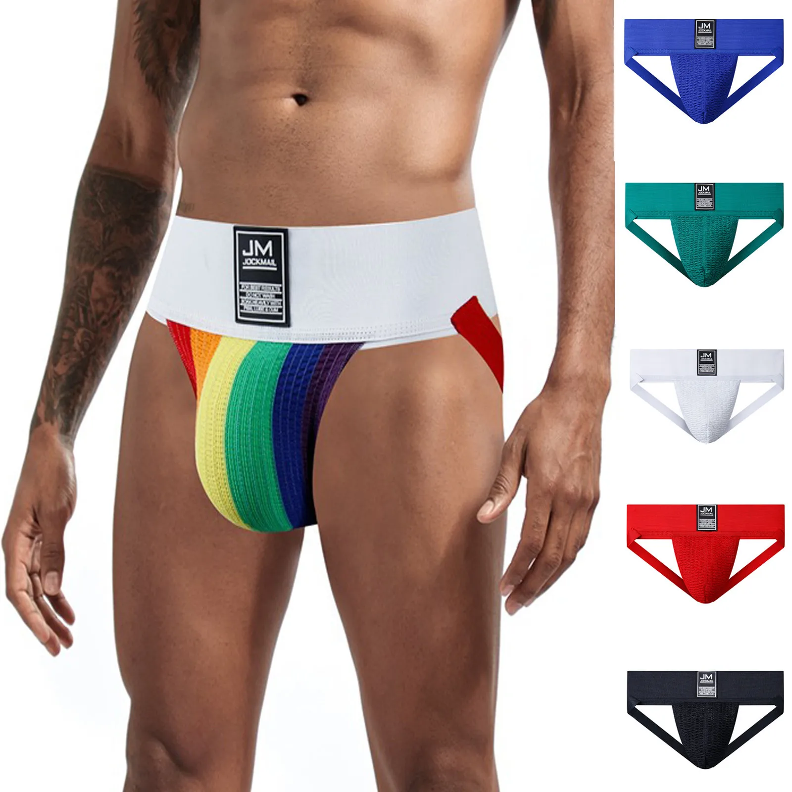 Jockmail  Jockstrap Gym Cotton Supporter Athletic Fit Fashionable Straps Brief Multi Sport Jockstrap Soft Underpants Sexy Men