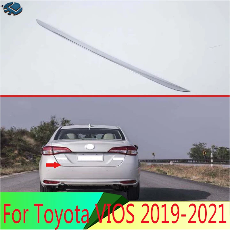 For Toyota VIOS 2019-2021 Car Decoration ABS Chrome Tail Gate Door Cover Trim Rear Trunk Molding Bezel Styling Sticker Garnish