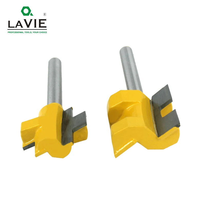 LA VIE 2pcs 1/4 Shank Carving Knife Square Tooth T-Slot Tenon Milling Cutter Router Bits for Wood Tool Woodworking MC01004