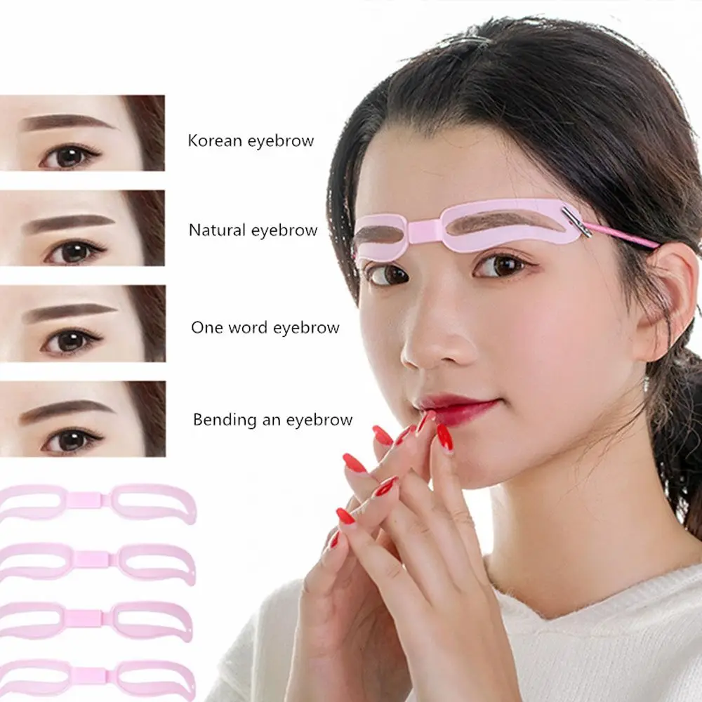 Beauty Accessories 4 Styles Cosmetics Reusable Eyebrow Shaper Kit Thrush Card Grooming Eyebrow Stencil