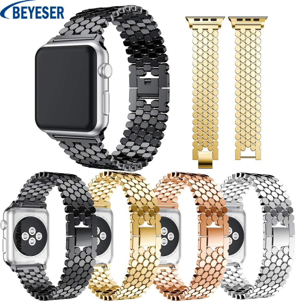 Stainless Steel Strap For Apple Watch 38mm 40mm Series 5 4 3 2 1 Metal Watchband Bracelet For Apple Watch 42mm 44mm Wristband