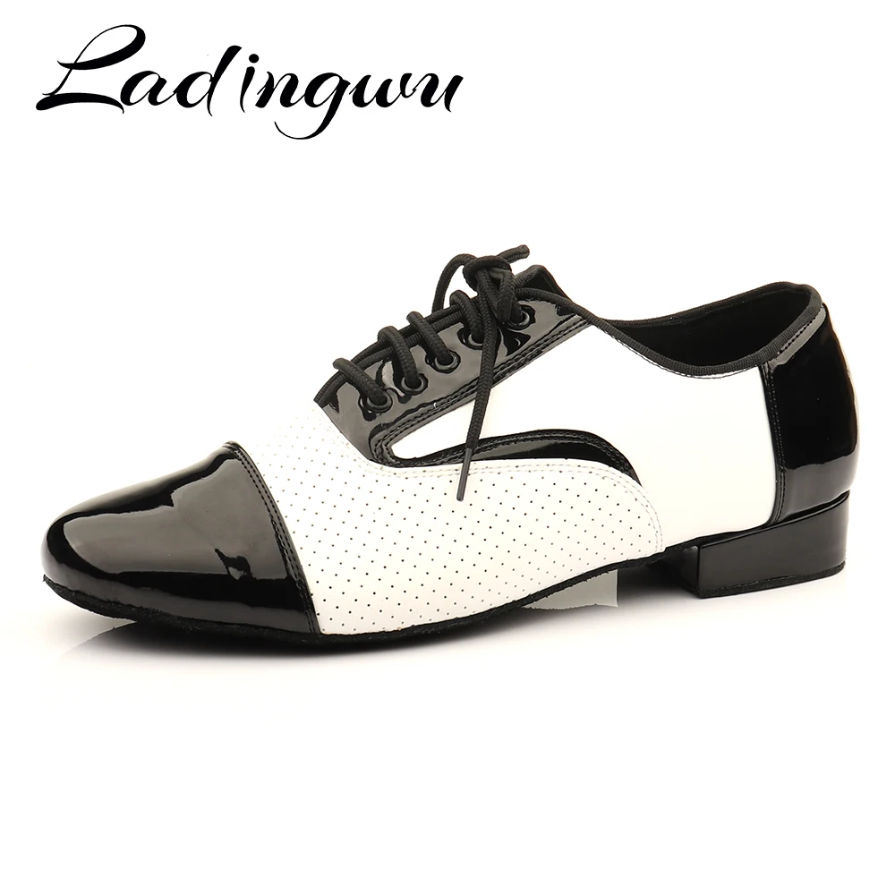 Ladingwu zapatos de baile latino para hombre, zapatillas de baile de salón, Jazz, Tango, niño