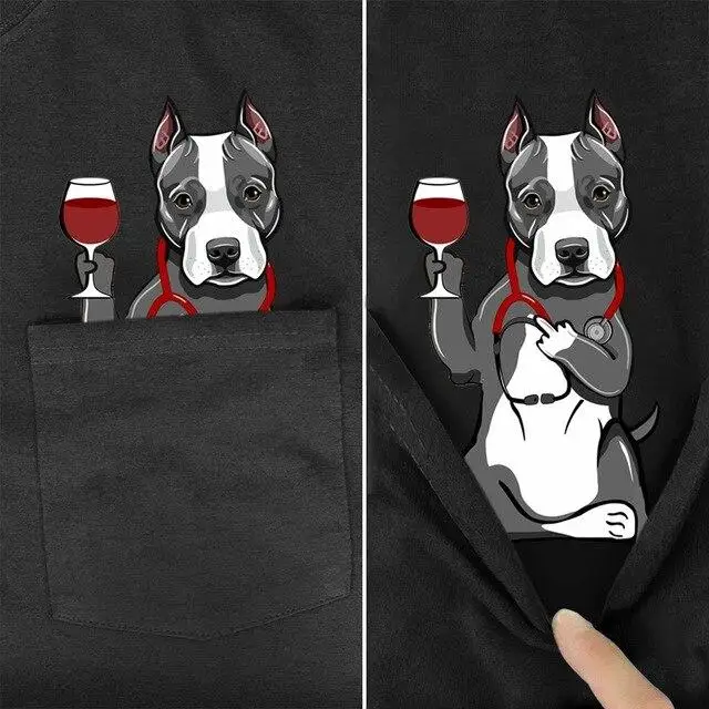 Tessffel NewFashion Movie Animal Dog Cat Pocket T-shirt Funny Harajuku Men/Women Summer Casual Cotton Tee Short sleeve Shirts D4