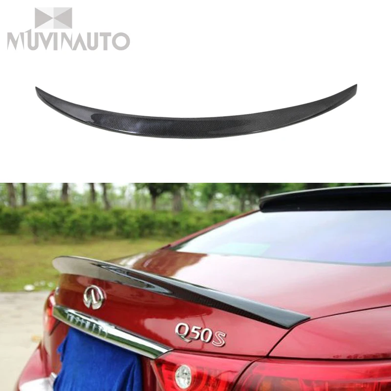 Carbon Back Lip For Infiniti Q50 Q50S Carbon Spoiler 2014 2015 2016 2017 Q50 Carbon Fiber Backprint Spoiler Carbon Fiber