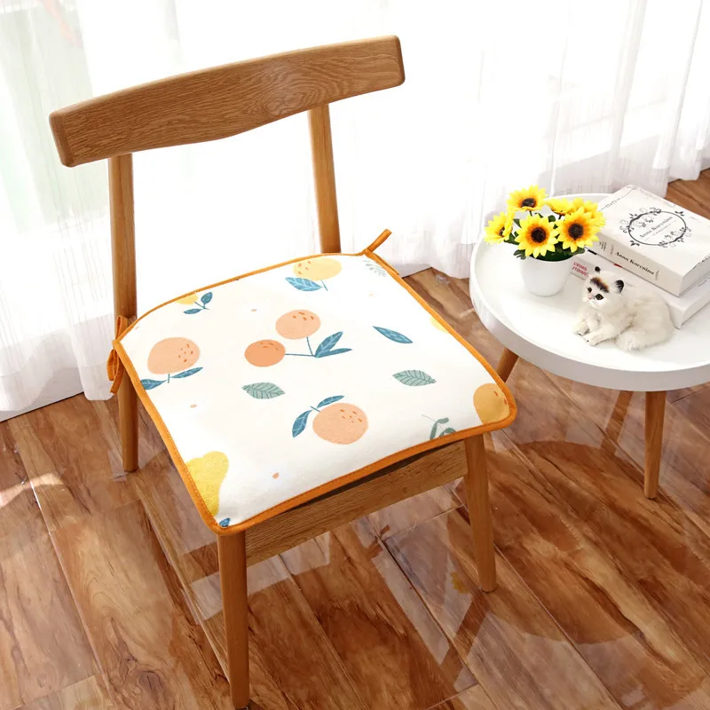 Winter warm cartoon fruit pattern cute milk velvet anti-static non-slip chair cushion office dining table and chair cushion