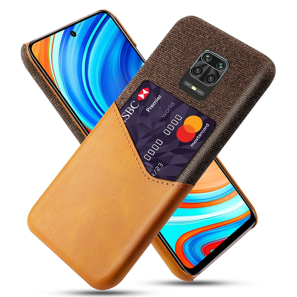 

For Xiaomi Redmi Note 9s 9 pro MAX Case Card Slots Luxury Cloth+PU Leather Cases For Xiomi Redmi Note 9S 9PRO MAX Note9s Cover