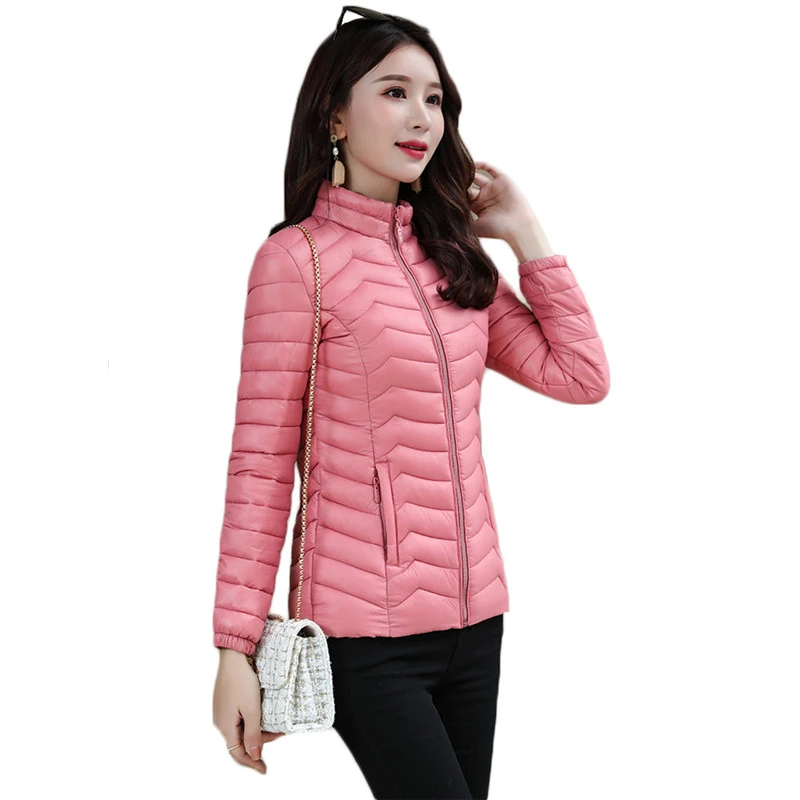 

Winter Coat Women Pink Yellow L-4XL Plus Size Stand Collar 2020 Autumn New Korean Short Slim Down Cotton Jackets Feminina