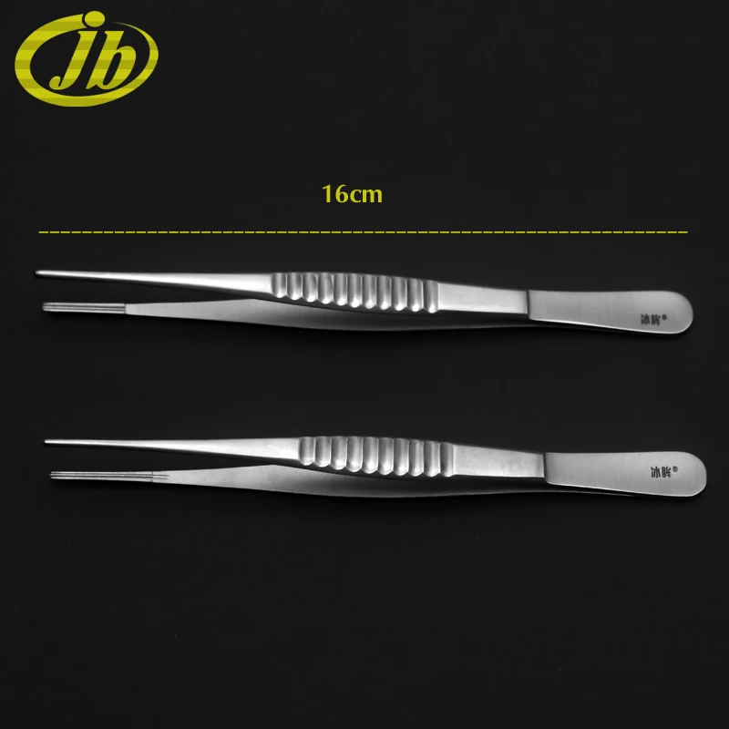 Notched Tang Roestvrij Staal 16Cm Weefsel Pincet Chirurgische Operationele Instrument Cosmetische Plastic Chirurgie