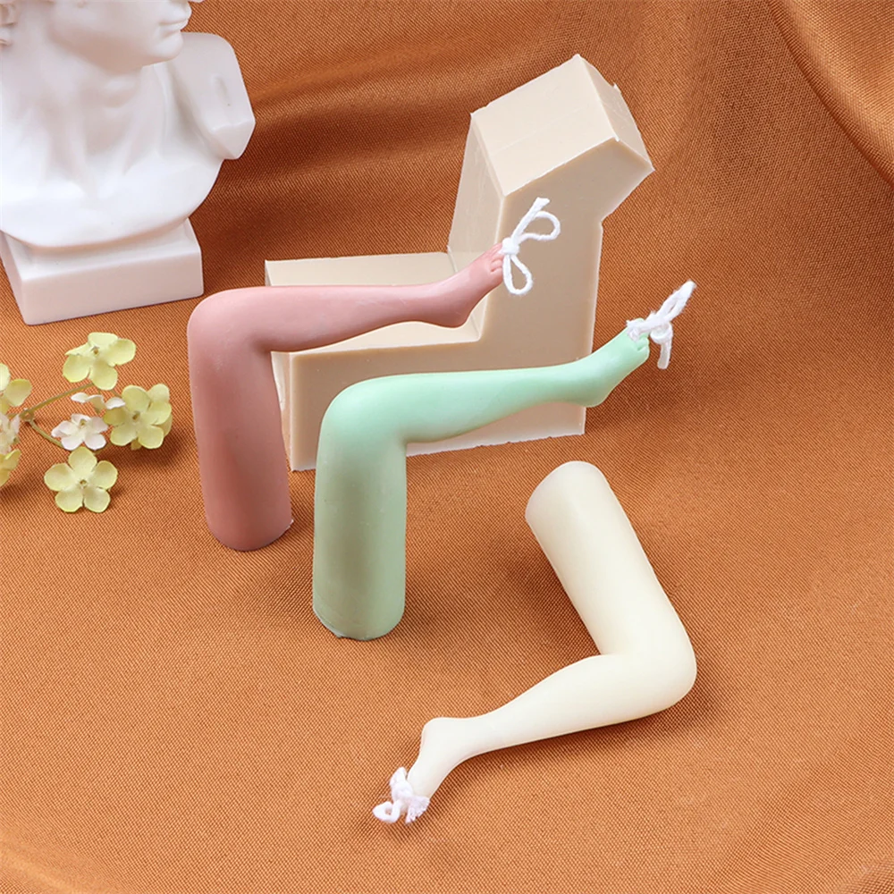 Vulgar Curving Leg Hooking Silicone Candle Mold Ballet Dancing Lower Body Art Statue Decor Plump Thigh Woman Torso Resin Craft