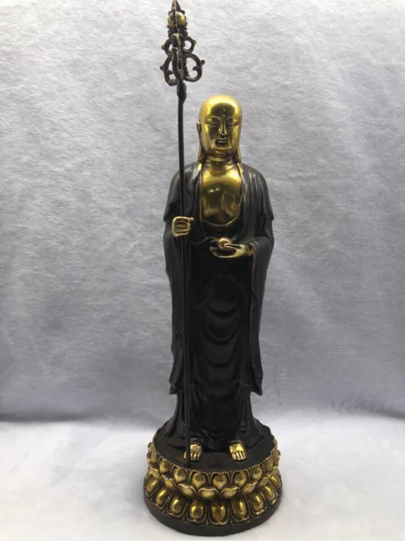 

China brass Ground Tibetan king crafts statue