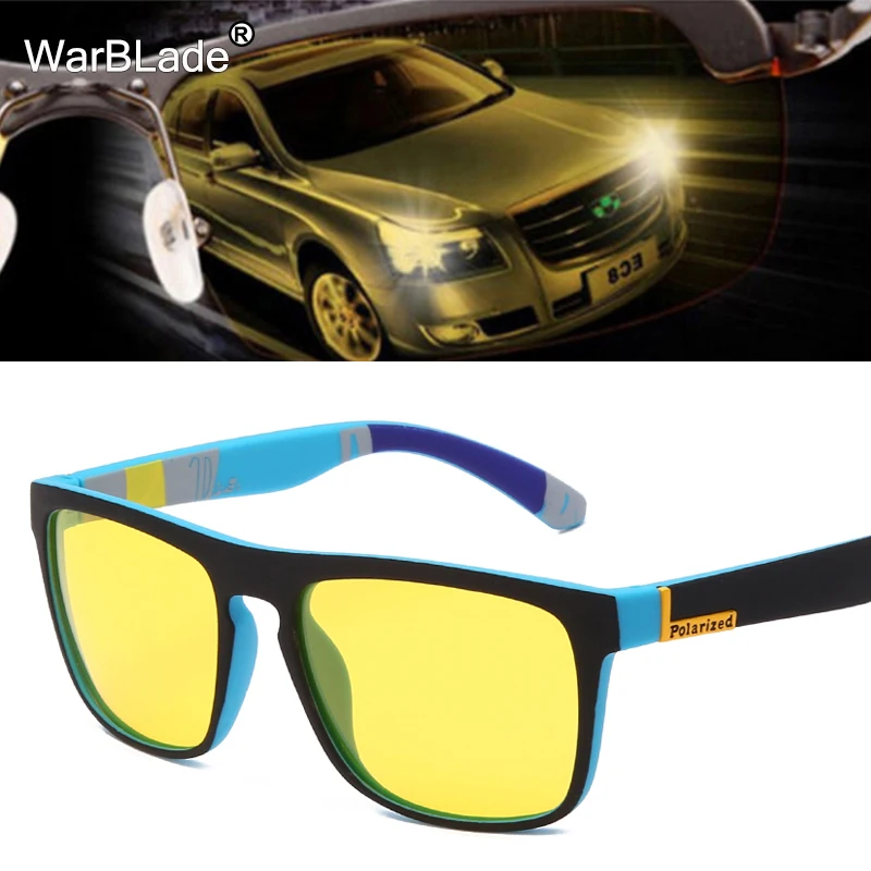 WarBLade Night Vision Sunglasses Men Women Polarized Sun glasses Yellow Lens Anti-Glare Night Driving Glasses UV400 Eyewear