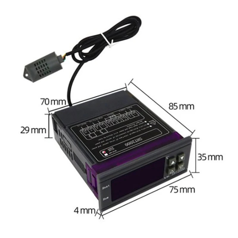 Controlador de temperatura e umidade sht2000, higrômetro, umidostato, incubadora de fabricação interna