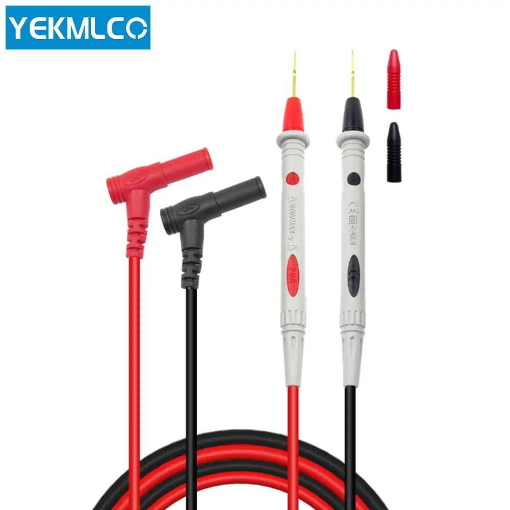 YEKMLCO cavi per Test multimetro 20A 1000V puntali per Test sonda Pin per multimetro digitale punta dell'ago affilata sonda per Test cavi in Silicone