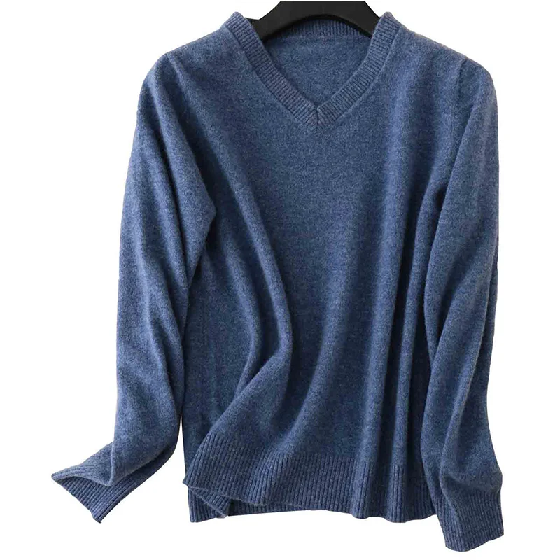 New woolen Sweater Women Cashmere 100% Merino Wool Knitted Sweater V-Neck Jumper Tops 2023 Fall Winter Warm Soft Femme Pullovers