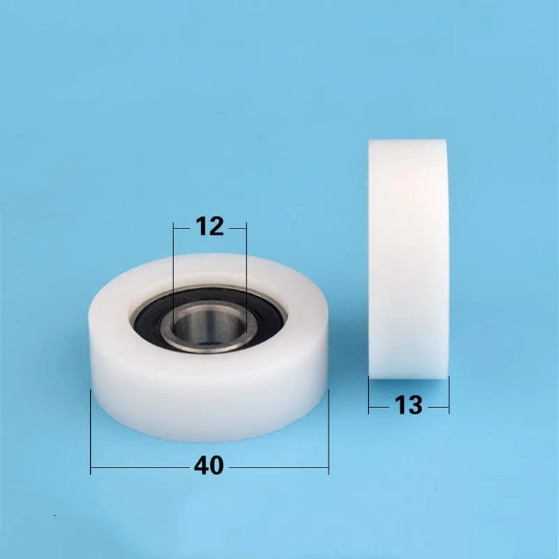 10pcs/50pcs 12*40*13mm Flat Roller 6001RS 6001 Bearing POM Plastic Coated Pulley Guide Wheel 12x40x13mm